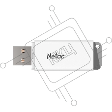 Флешка USB R/W Netac U185 128Gb <NT03U185N-128G-20WH>, USB2.0, с колпачком, пластиковая белая