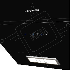 Вытяжка Kuppersberg F 601 BL ширина 60 см, отвод/рециркуляция, 600 м3/час, сенсорное управление, 3 скоростей, светодиодное освещение 1*2 Вт, металлический жироулавливающий фильтр, угольный фильтр KF-ES  (опция), 46 дБ, , цвет: черный  / короб чёрная эмаль