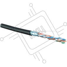 Кабель информационный Hyperline FUTP4R-C5E-S24-OUT-LSZH-BK-500 кат.5E FTP 4 пары 24AWG PVC внешний 500м серый