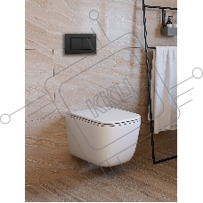 Инсталляция с унитазом комплект BAU NEO 6 в 1: унитаз подвесной безободковый торнадо Bau Dream 51х35, быстросъемное сиденье микролифт, кнопка смыва BAU Stil, черный матовый