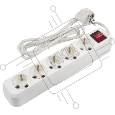 Удлинитель бытовой General GES-16-3x100-5-1,5m-S, 16А, 3х1 мм2, 5 мест, 1,5 метра, с заземлением, с выключателем