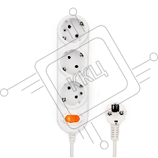 Бытовой удлинитель PowerCube, 3 розетки с выкл., 3500 Вт, 16 А, 1.5 м