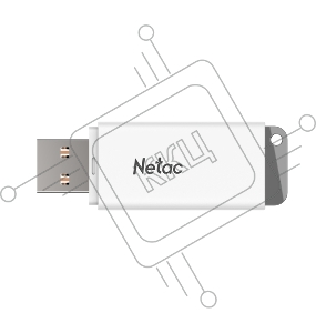Флеш Диск Netac U185 8Gb <NT03U185N-008G-20WH>, USB2.0, с колпачком, пластиковая белая