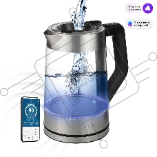 Чайник POLARIS PWK1725CGLD WIFI IQ Home, 1,7 л, 2200 Вт, стекло