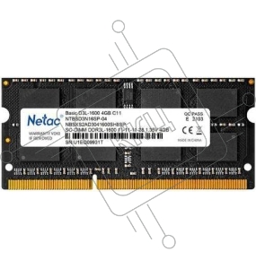 Память Netac 4Gb DDR3 1600MHz SO-DIMM (NTBSD3N16SP-04)