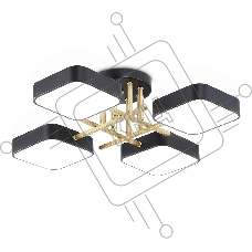 Люстра светодиодная на штанге Ambrella light FL516343/4 BK/GD черный/золото 72W 3000-6000K 550*550*150 (без ПДУ)