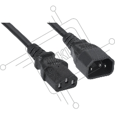 Кабель питания монитор-компьютер Cabeus PC-189-VDE-1.8M IEC 320 C13, вилка IEC 60320 С14, 1.8 м, 10А, количество проводов и сечении 3x0,75 мм2, черный