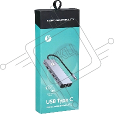 Usb концентратор TypeC -->(2HDMI+DP)4K*60Hz+3USB3.0+TC+USB2.0+RJ45+SD+TF+PD+audio+TCадаптер