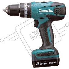 Дрель-шуруповерт Makita HP347DWE, Аккумуляторная, 14.4В, 2 АКБ, Ударная, Кейс