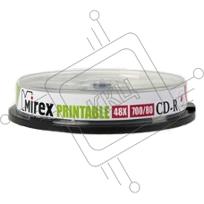 Диск CD-R Mirex 700 Mb, 48х, Cake Box (10), Ink Printable (10/300)