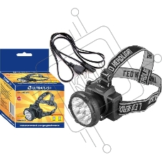Фонарь налобный аккумуляторный LED 5363 (220В 9LED 2 режима; черн.) Ultraflash 11257