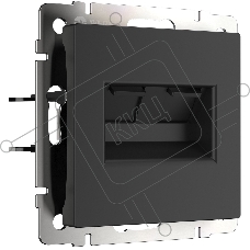 Розетка двойная Werkel Ethernet RJ-45 (черный матовый) W1182208