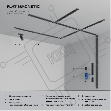 Flat Magnetic Шинопровод накладной (2м) чёрный 85129/00
