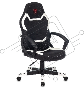 Кресло игровое Zombie 10 черный/белый искусст.кожа/ткань крестовина пластик