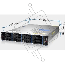 Серверный корпус Gooxi RMC2112-670-HS-NV-D 2U 12bay chassis SAS/SATA/NVME backplane rear 2*2.5