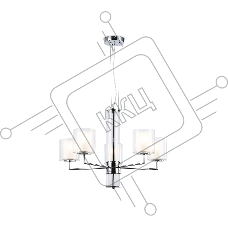 Люстра Ambrella light LH56001/5 СH/FR хром/белый матовый E14*5 max 40W D640*1260