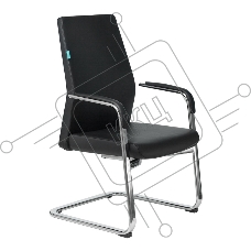 Кресло офисное Бюрократ _JONS-LOW-V/BLACK на полозьях, черный, кожа Кресло офисное Бюрократ _JONS-LOW-V/BLACK на полозьях, черный, кожа