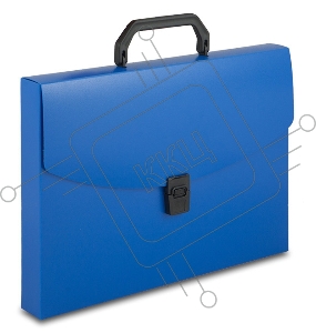 Портфель Бюрократ -BPP01BLUE 1 отдел. A4 пластик 0.7мм синий