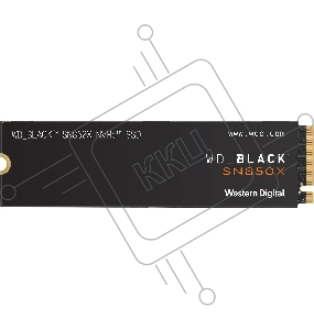 Накопитель WD SSD Black SN850X, 1.0TB, M.2(22x80mm), NVMe, PCIe 4.0 x4, 3D TLC, R/W 7300/6300MB/s, IOPs 800 000/1 100 000, TBW 600, DWPD 0.3 (12 мес.)