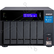Сетевое хранилище без дисков SMB QNAP TVS-672XT-i3-8G 6-Bay NAS, Intel Core i3-8100T 4-core 3.1 GHz Processor, 8GB DDR4 RAM (max 32GB RAM), 6x 2.5