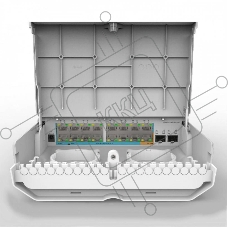 Коммутатор MikroTik Cloud Router Switch 318-16P-2S+OUT with 800MHz CPU, 256MB RAM, 16x Gigabit LAN with PoE-out, 2xSFP+ cages, RouterOS L5 or SwitchOS (dual boot), outdoor enclosure, mounting kit (power supply N