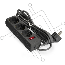 Удлинитель ExeGate EC-3-3B EX279351RUS чёрный, 3 м, евровилка, 3 розетки, 2200 Вт