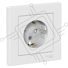 Розетка ATLAS DESIGN с заземл. защ. шторки 16А в сборе бел. SchE ATN000144