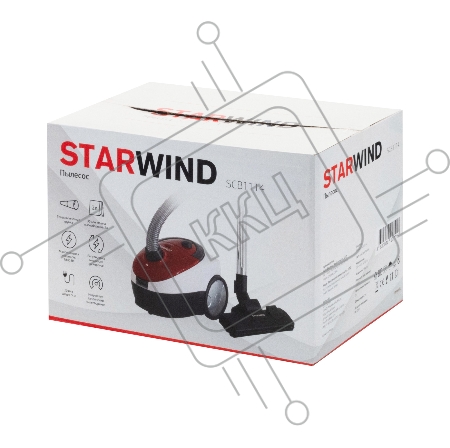 Пылесос Starwind SCB1114 1800Вт красный/белый