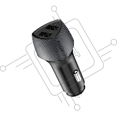 Автомобильное зарядное устройство c двумя портами Rexant (USB-A QC 3.0 + USB-A 3,1A) со световой индикацией, 18Вт, черное