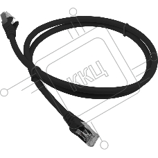Патч-корд LANMASTER LSZH FTP cat.6a, 0.5 м, черный