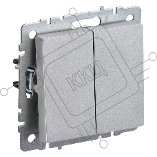 Выключатель 2-кл. СП BRITE ВС10-2-0-БрА 10А алюм. IEK BR-V20-0-10-K47