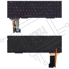 Клавиатура для ноутбука Asus FX553VE черная с красной подсветкой