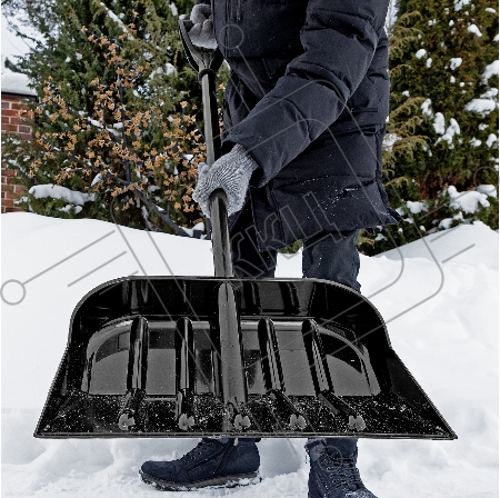 Лопата для уборки снега поликарбонат, 460х400х1430 мм, стальной черенок// Сибртех