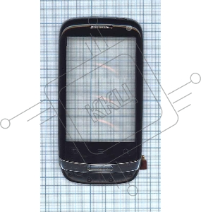 Сенсорное стекло (тачскрин) для Huawei Ideos X3, черное c рамкой