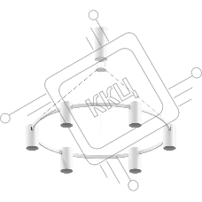 Корпус светильника C9021/6 SWH белый песок D695*1000mm MR16 GU5.3/6