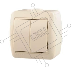 Выключатель 2-кл. ОП Ната 10А IP20 крем. LEZARD 710-0300-101