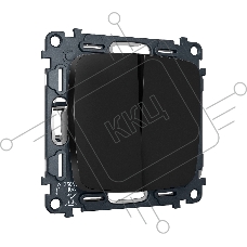 Комплект механизма 2-клавишного перекрестного выключателя 10A-250V OMEGA Черный матовый QUANT (OP8030, VM125) MO803030