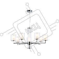 Люстра Ambrella light LH56003/7 СH/FR хром/белый матовый E14*7 max 40W D790*1260