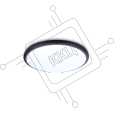 Потолочный светодиодный светильник Ambrella light FZ1233 BK черный IP44 22W 6400К D260*55 (Без ПДУ)