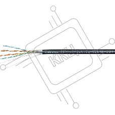 Кабель информационный Cabeus FTP-4P-Cat.5e-SOLID-OUT-LSZH-UV FTP-4P-CAT.5E-SOLID-OUT-LSZH-U cat.5e F/UTP LSZH универсальный 305м черный