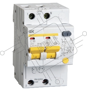 Выключатель автоматический дифференциального тока 2п C 32А 30мА тип AC 4.5кА АД-12 ИЭК MAD10-2-032-C-030