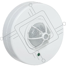 Датчик движения Iek LDD11-024B-1100-001 ДД 024В белый, макс. нагрузка 1100Вт, угол обзора 180-360гр, дальность 6м, IP33, ИЭК