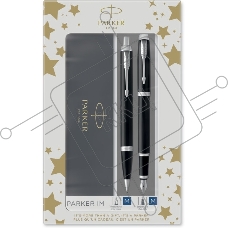 Набор ручек Parker IM Core FK221 (CW2093215) черный CT сталь нержавеющая, подарочная коробка ручка перьевая, ручка шариковая