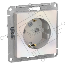 Механизм розетки 1-м СП ATLAS DESIGN с заземл. защ. шторки 16А жемчуг SchE ATN000445