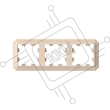Рамка AtlasDesign Antique 3-постовая, универсальная, песочный