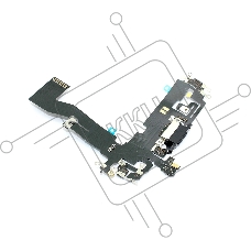 Шлейф с разъемом зарядки и микрофоном для Apple iPhone 12, iPhone 12 Pro, черный