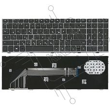Клавиатура для ноутбука HP ProBook 4540S 4545S черная с серой рамкой