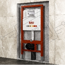 Инсталляция BAU PRO для подвесного унитаза с клавишей смыва BAU Soul, хром