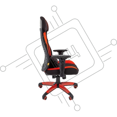 Геймерское кресло Chairman game 14 чёрное/красное  (ткань, пластик, газпатрон 3 кл, ролики, механизм качания)