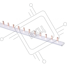 Шина соединительная типа PIN (штырь) 1P до 63А (дл.1м) ШС-101 DEKraft 32030DEK